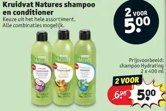 Kruidvat Kruidvat Natures shampoo en conditioner 2x400ml aanbieding