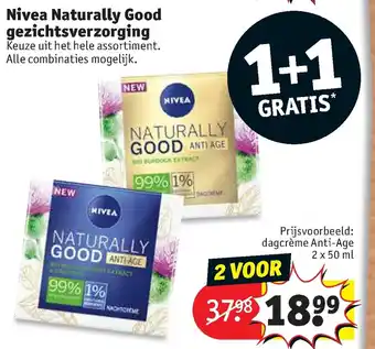 Kruidvat Nivea Naturally Good gezichtsverzorging 2x50ml aanbieding