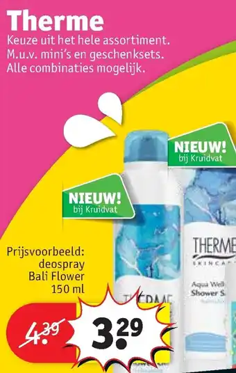 Kruidvat Therme deospray Bali Flower 150ml aanbieding