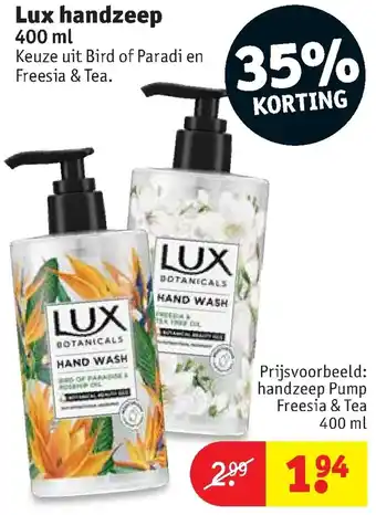 Kruidvat Lux handzeep 400ml aanbieding