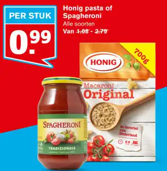 Hoogvliet Honig Pasta of Spagheroni aanbieding