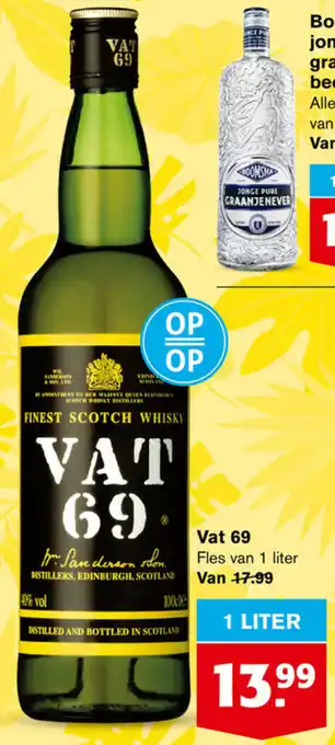 Hoogvliet VAT 69 Finest Scotch Whisky 1L aanbieding