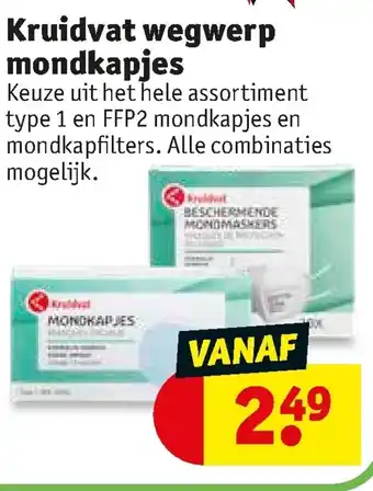 Kruidvat Wegwerp mondkapjes aanbieding