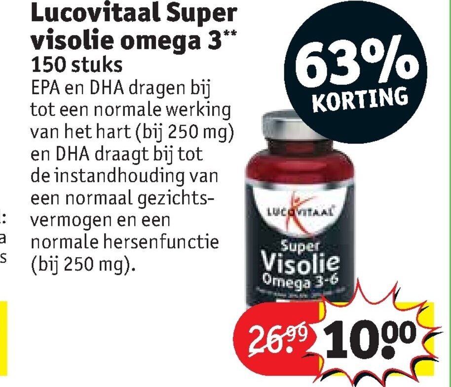 Lucovitaal Super visolie omega 3 aanbieding bij Kruidvat