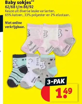 Kruidvat Baby sokjes 62/68 t/m 86/92 aanbieding