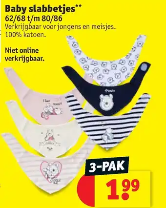 Kruidvat Baby slabbetjes 62/68 t/m 80/86 aanbieding