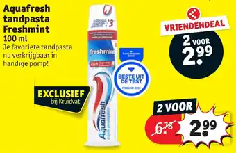 Kruidvat Aquafresh tandapasta Freshmint 100 ml aanbieding