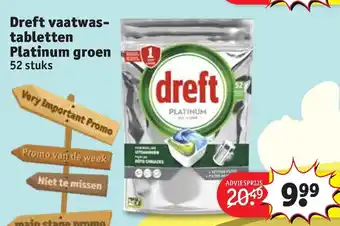 Kruidvat Dreft vaatwastabletten Platinum groen aanbieding