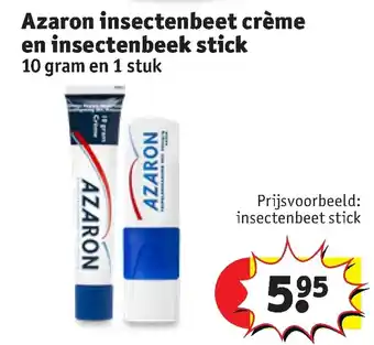 Kruidvat Azaron insectenbeet creme en insectenbeek stick 10 gram aanbieding