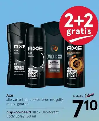 Etos Axe assortiment 4 st aanbieding