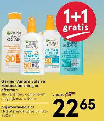 Etos Garnier Ambre Solaire zonbescherming en aftersun 1+1 aanbieding