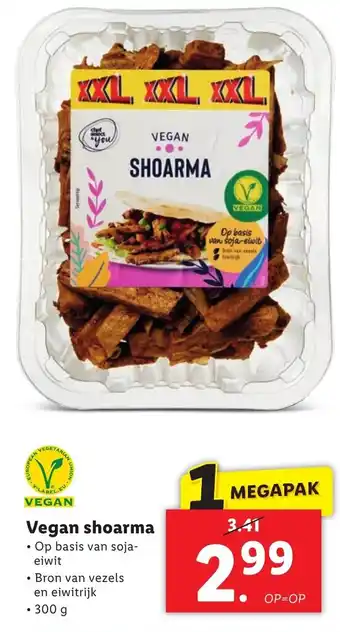 Lidl Vegan shoarma 300 gram aanbieding