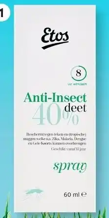 Etos Etos Deet 40% Anti-Insect spray 60ml aanbieding