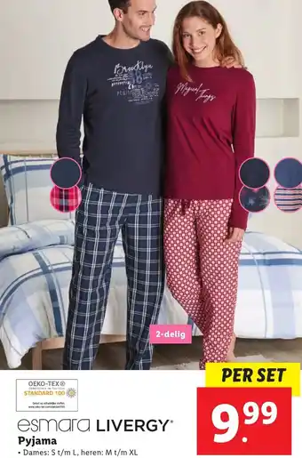 Lidl Pyjama S t/m L heren M t/m XL aanbieding