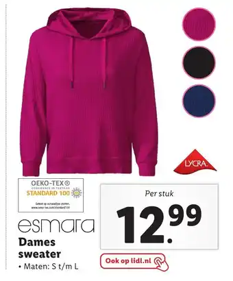 Lidl Dames sweater S t/m L aanbieding