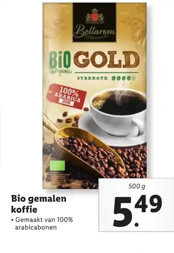 Lidl Bio gemalen koffie 500 gram aanbieding