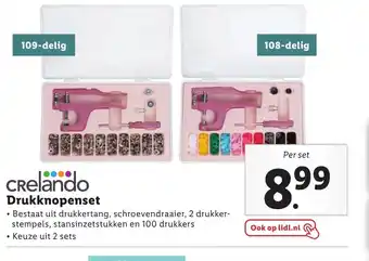 Lidl Crelando Drukknopenset aanbieding