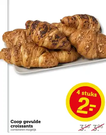 Coop Coop gevulde croissants 4 stuks aanbieding