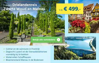 Bolderman Excursiereizen 8 dagen drielandenreis zwarte woud en mainau aanbieding