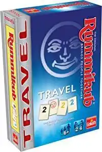 Amazon Rummikub the original travel, reisspel voor kinderen vanaf 6 jaar, bordspel voor 2 tot 4 spelers, familiespel voor op reis aanbieding