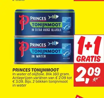 Dekamarkt Princes Tonijnmoot 1+1 Gratis aanbieding