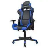 Bol.com Gamestoel thomas - bureaustoel racing gaming - ergonomisch - zwart blauw aanbieding