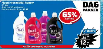 Trekpleister Fleuril wasmiddel renew 2.7L aanbieding