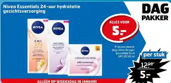 Trekpleister Nivea essentials 24-uur hydratatie gezichtsverzorging aanbieding