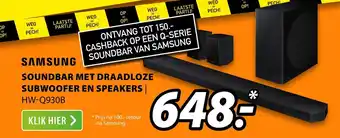 Expert Samsung Soundbar met draadloze subwoofer en speakers HW-Q930B aanbieding