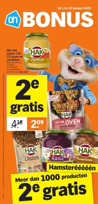 Albert Heijn All Hak potten 330-370 gram en stazakken aanbieding