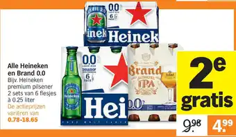 Albert Heijn Alle heineken en brand 0.0 aanbieding