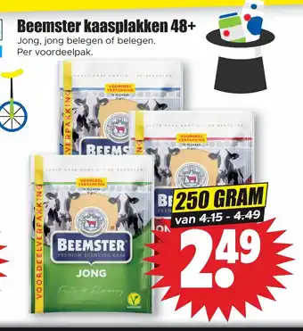 Dirk Beemster kaasplakken 48+ 250 gram aanbieding