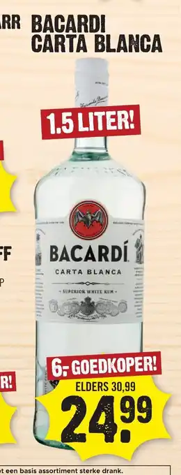 Dirk Bacardi Carta Blanca 1.5 liter aanbieding