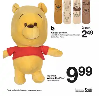 Zeeman Pluchen Winnie the Pooh 28 cm aanbieding