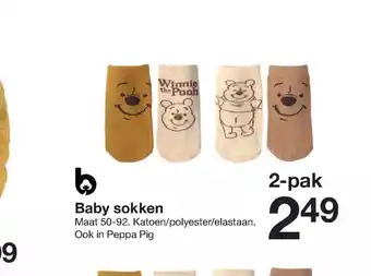 Zeeman Baby sokken maat 50-92 2-pak aanbieding