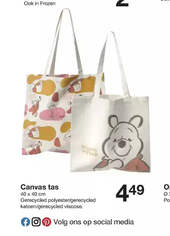 Zeeman Canvas tas 40 x 40 cm aanbieding