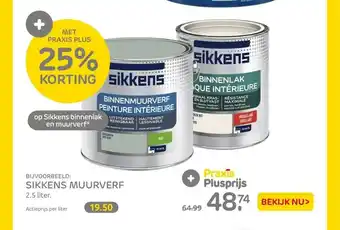 Praxis Sikkens Muurverf 2.5 liter aanbieding