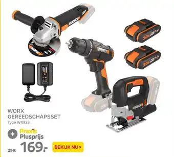 Praxis Worx Gereedschapsset Type WX955 aanbieding