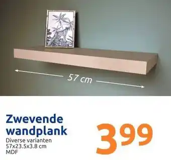 Action Zwevende wandplank 57*23.5*3.8 cm aanbieding