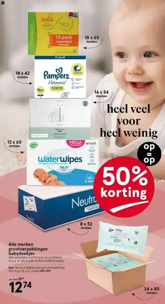 Etos Alle merken grootverpakkingen babydoekjes aanbieding