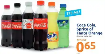 Action Coca-Cola, Fanta of Sprite 375ml aanbieding