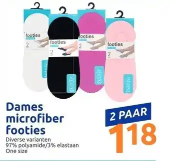 Action Dames microfiber footies 2-pack aanbieding