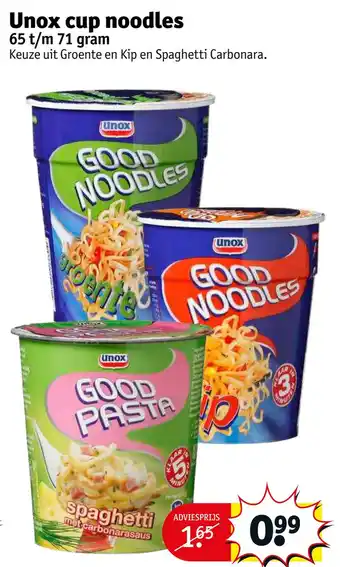 Kruidvat Unox cup noodles aanbieding