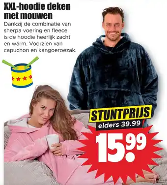 Dirk Xxl-hoodie deken met mouwen aanbieding