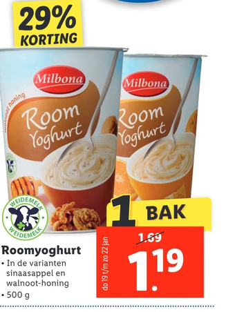 Lidl Roomyoghurt aanbieding