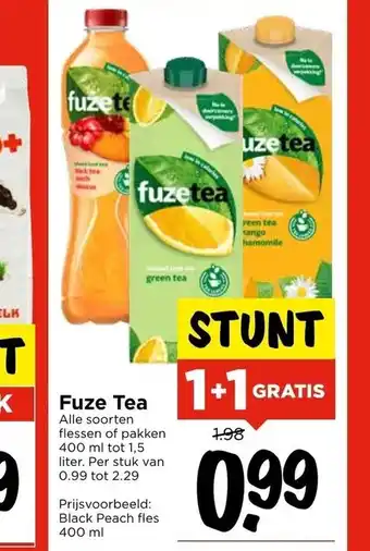 Vomar Voordeelmarkt Fuze Tea 1+1 Gratis aanbieding