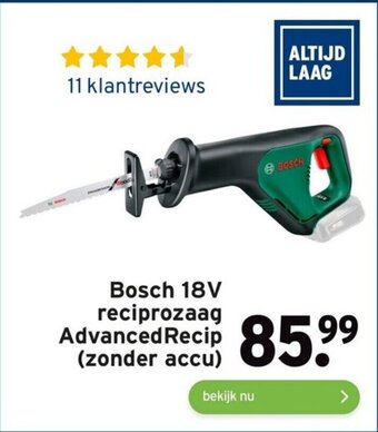 GAMMA Bosch 18V reciprozaag AdvancedRecip (zonder accu) aanbieding