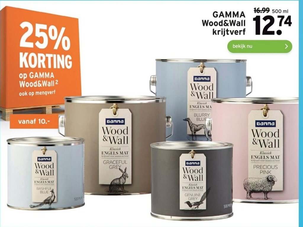 Wood&Wall krijtverf 500 ml aanbieding bij GAMMA
