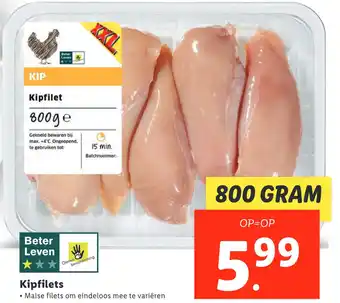 Lidl Kipfilets 800 gram aanbieding