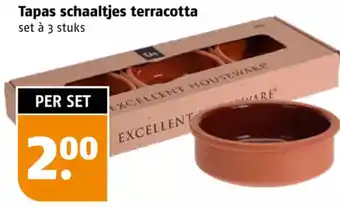 Poiesz Tapas schaaltjes terracotta 3 stuks aanbieding